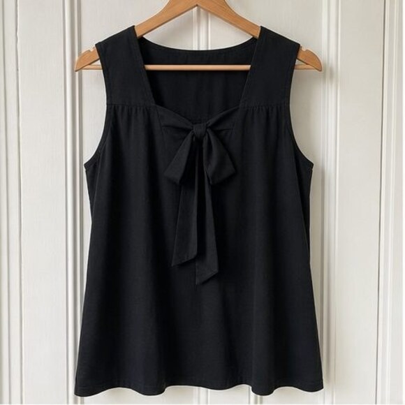 None Tops - Black Smocked Top